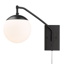 Golden 3699-A1W BLK-OP - Golden Lighting Glenn 1-light Swing Arm Wall Lamp in Matte Black